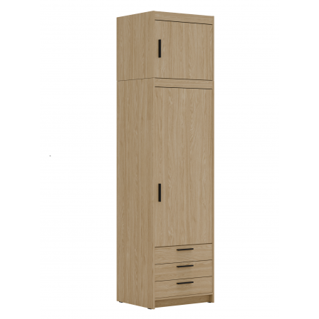 Szafa z nadstawką jednodrzwiowa 60 cm szuflady TRINO dąb olejowany